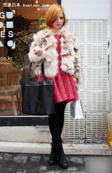 日本街拍 夏裙冬穿up时髦热度