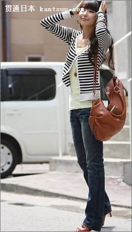 牛仔裤穿出淑女味道 日本MM街头妙搭